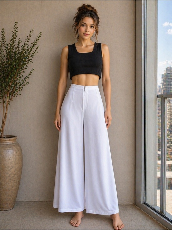 Vintage Pants - White Vintage Palazzo Pants